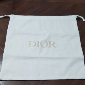 Dior White Pouch with Gold Logo
